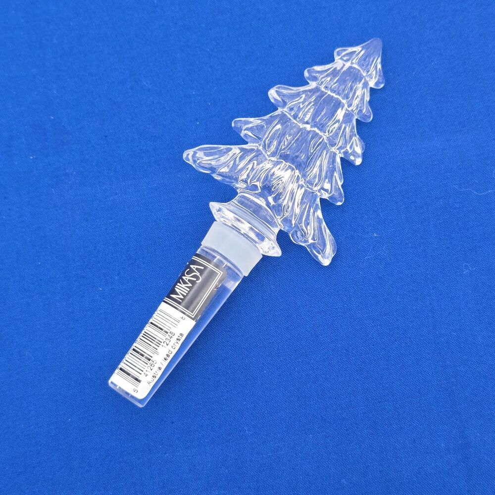 Mikasa Lead Crystal Christmas Tree Holiday Time Bottle Stopper